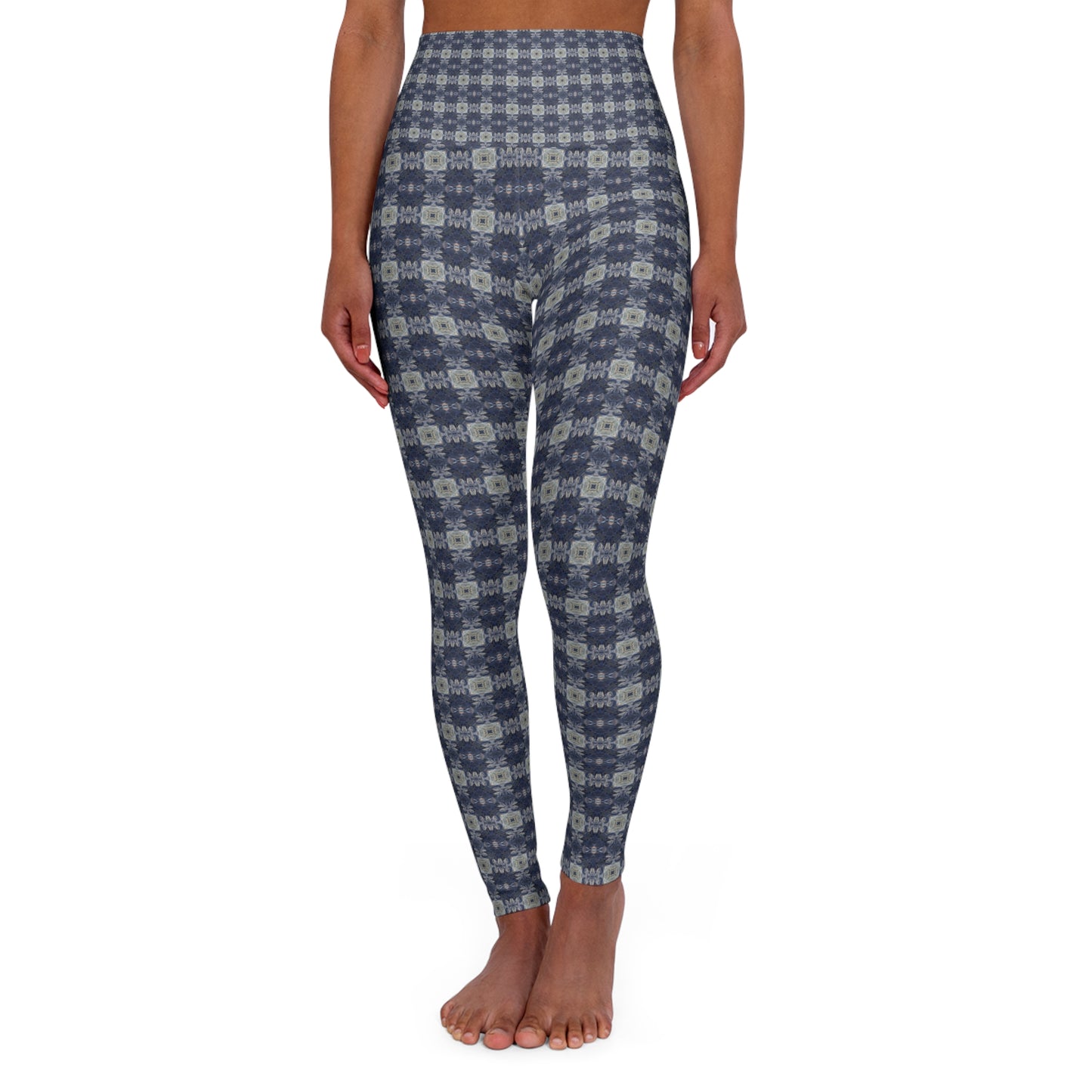 High Waisted Yoga Leggings - Square Dressage pattern (TRAIL/P14)