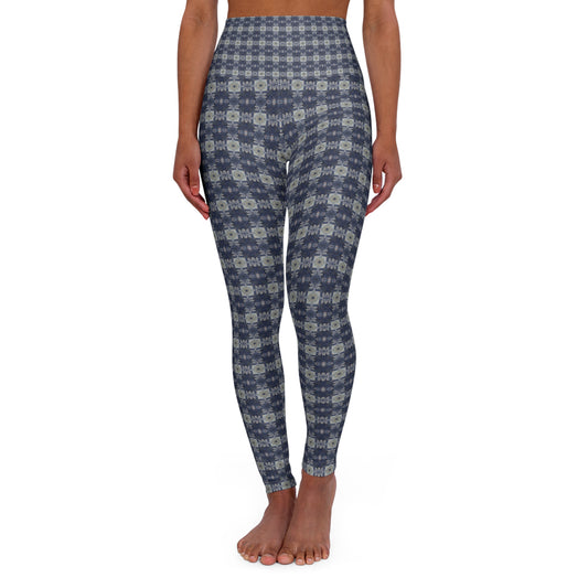 High Waisted Yoga Leggings - Square Dressage pattern (TRAIL/P14)