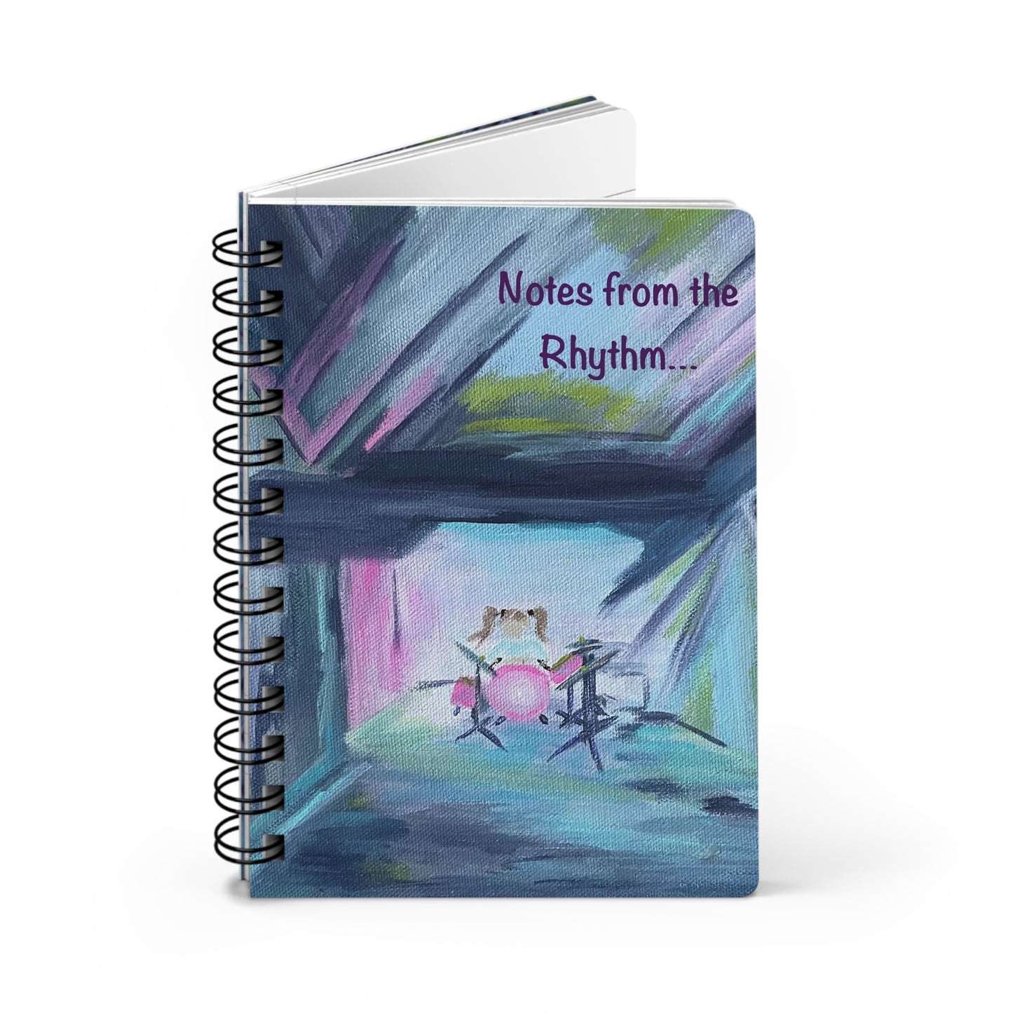 Spiral Bound Notebook: Notes from the Rhythm - Drummer at her kit