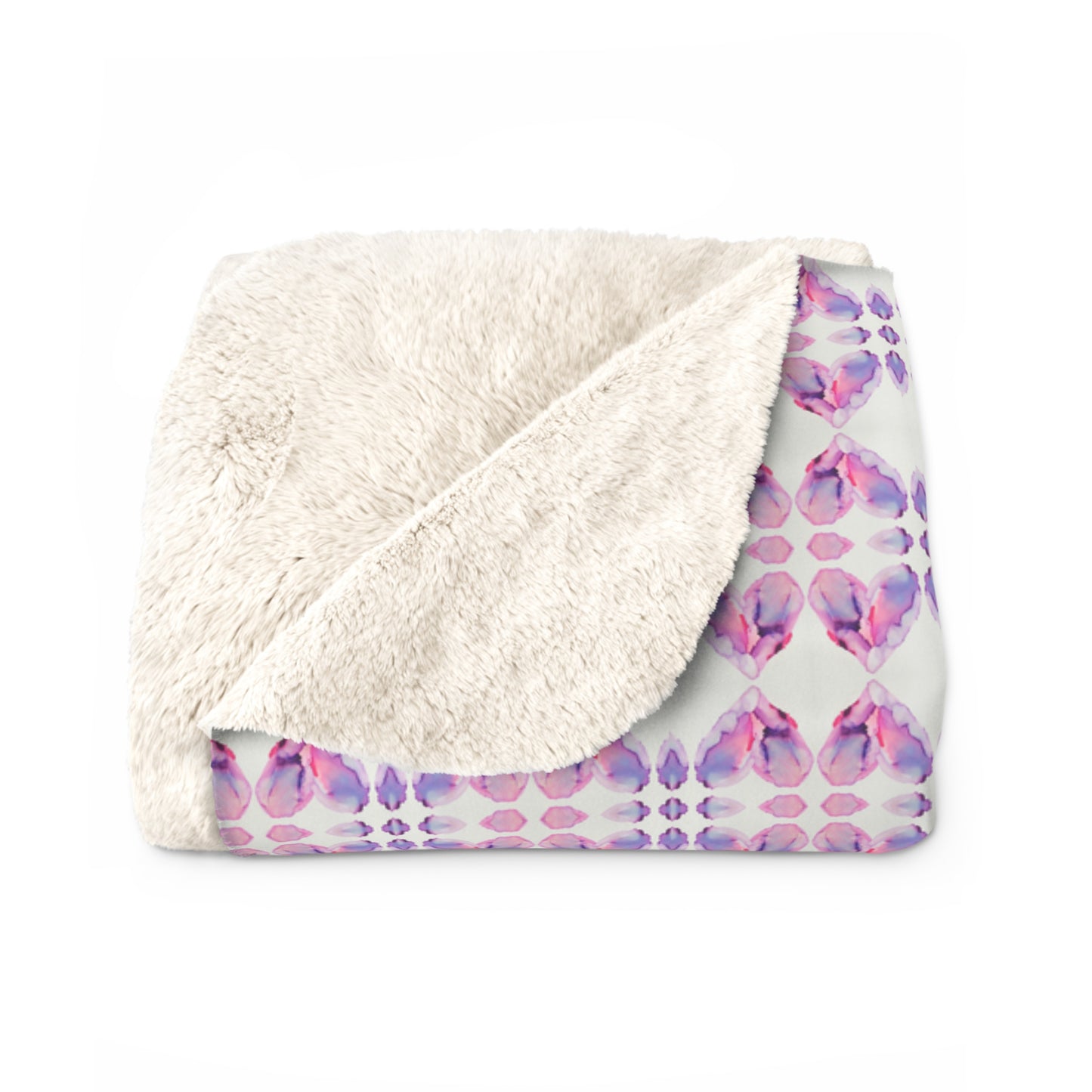 Sherpa Throw Blanket - Pink Hearts (EH/P1A)