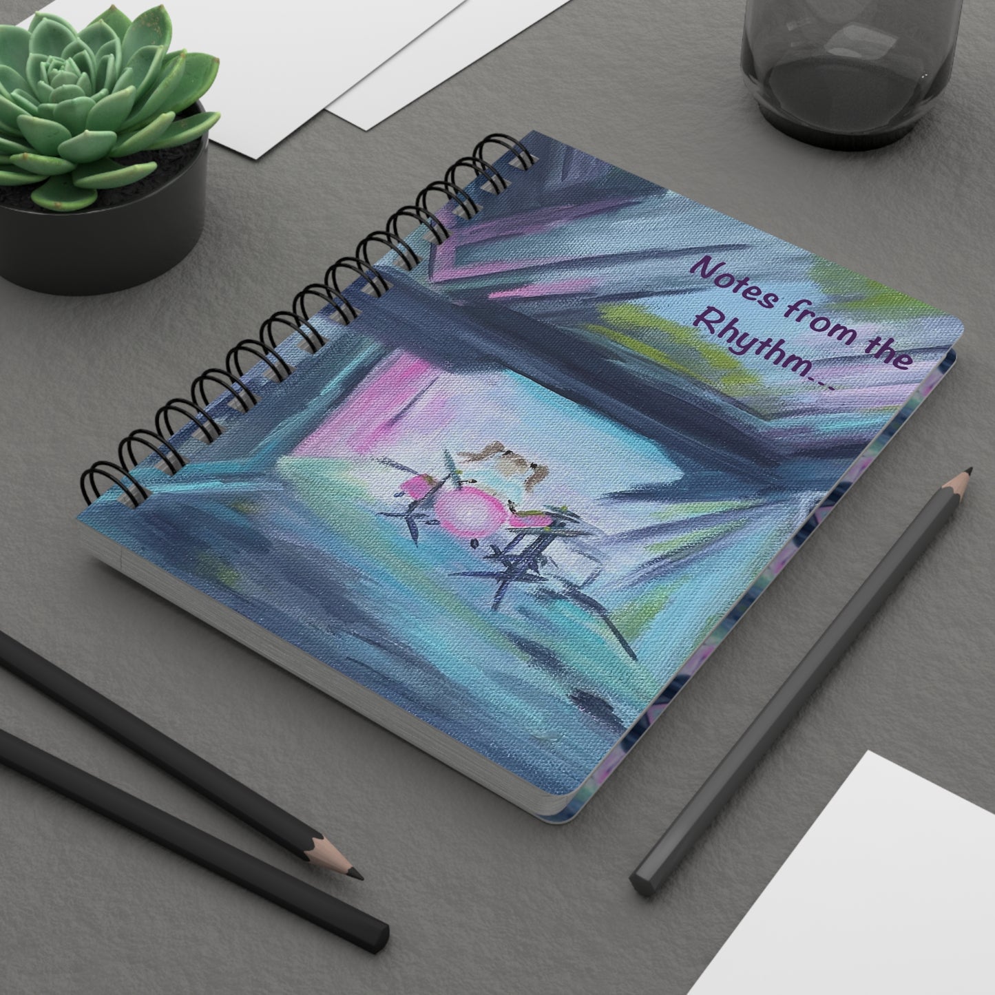Spiral Bound Notebook: Notes from the Rhythm - Drummer at her kit