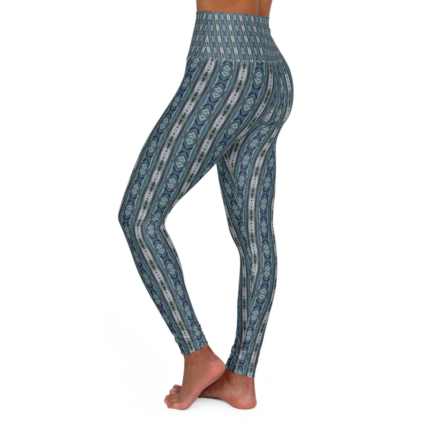 High Waisted Yoga Leggings - Baritone Blues (CAP/P2)