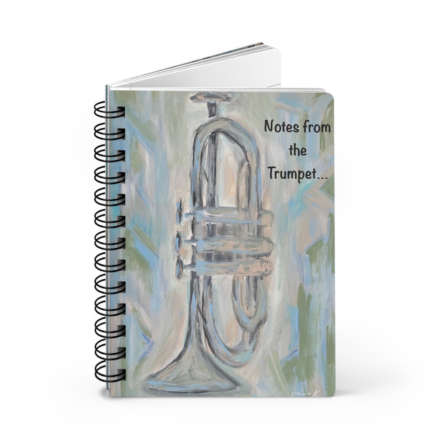 Notes from the Trumpet! Write down your dreams in style in our spiral-bound journal featuring "Tin Roof Blues". Our notebooks feature a durable thick gloss laminated protective cover, with pattern repeat created from the original artwork on the inside front and back covers. Made in the USA! Journal comes in 5x7 size with 150 pages of lined paper with preforated eadge for easy tear removal! .: Front, back and inside cover print .: 150 lined pages (75 sheets) .: Glossy laminated cover