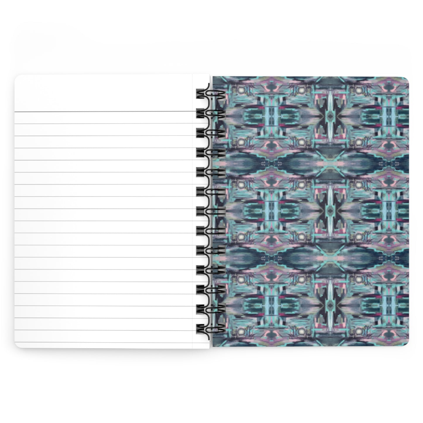 Rhythmic Notes from the Drum Kit! Write down your dreams in style in our spiral-bound journal featuring "Searchlight". Our notebooks feature a durable thick gloss laminated protective cover, with pattern repeat created from the original artwork on the inside front and back covers. Made in the USA! Journal comes in 5x7 size with 150 pages of lined paper with preforated eadge for easy tear removal! .: Front, back and inside cover print .: 150 lined pages (75 sheets) .: Glossy laminated cover
