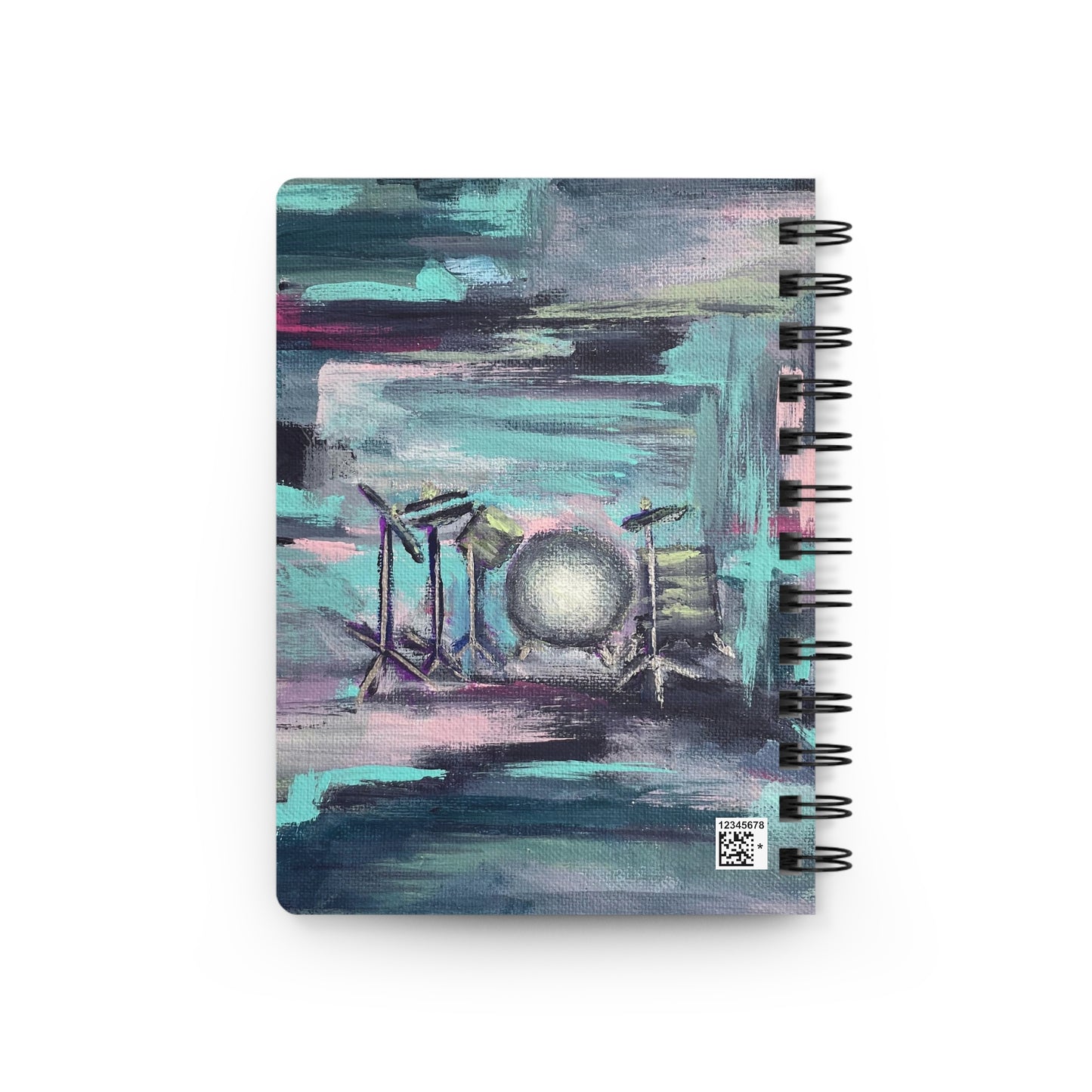 Rhythmic Notes from the Drum Kit! Write down your dreams in style in our spiral-bound journal featuring "Searchlight". Our notebooks feature a durable thick gloss laminated protective cover, with pattern repeat created from the original artwork on the inside front and back covers. Made in the USA! Journal comes in 5x7 size with 150 pages of lined paper with preforated eadge for easy tear removal! .: Front, back and inside cover print .: 150 lined pages (75 sheets) .: Glossy laminated cover