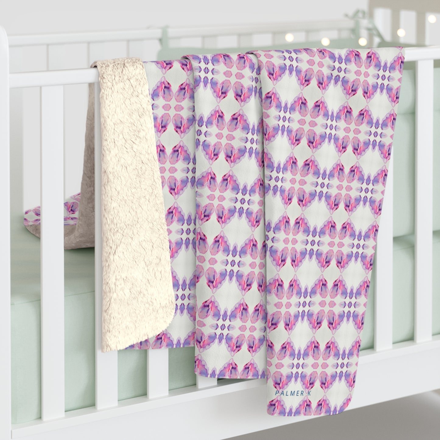 Sherpa Throw Blanket - Pink Hearts (EH/P1A)