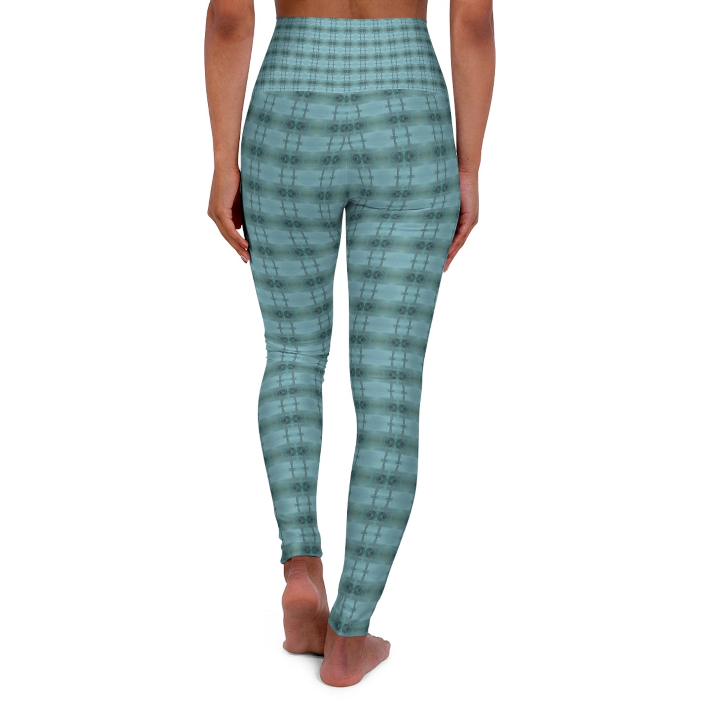 High Waisted Yoga Leggings - Mediteranean Tide (WTS/P3)