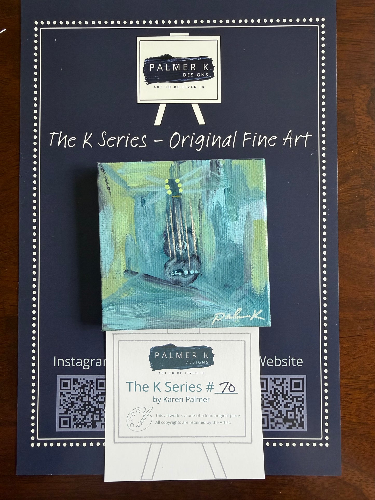 Original 3 x 3 Canvas Artwork #70 - ABSTRACT GUITAR