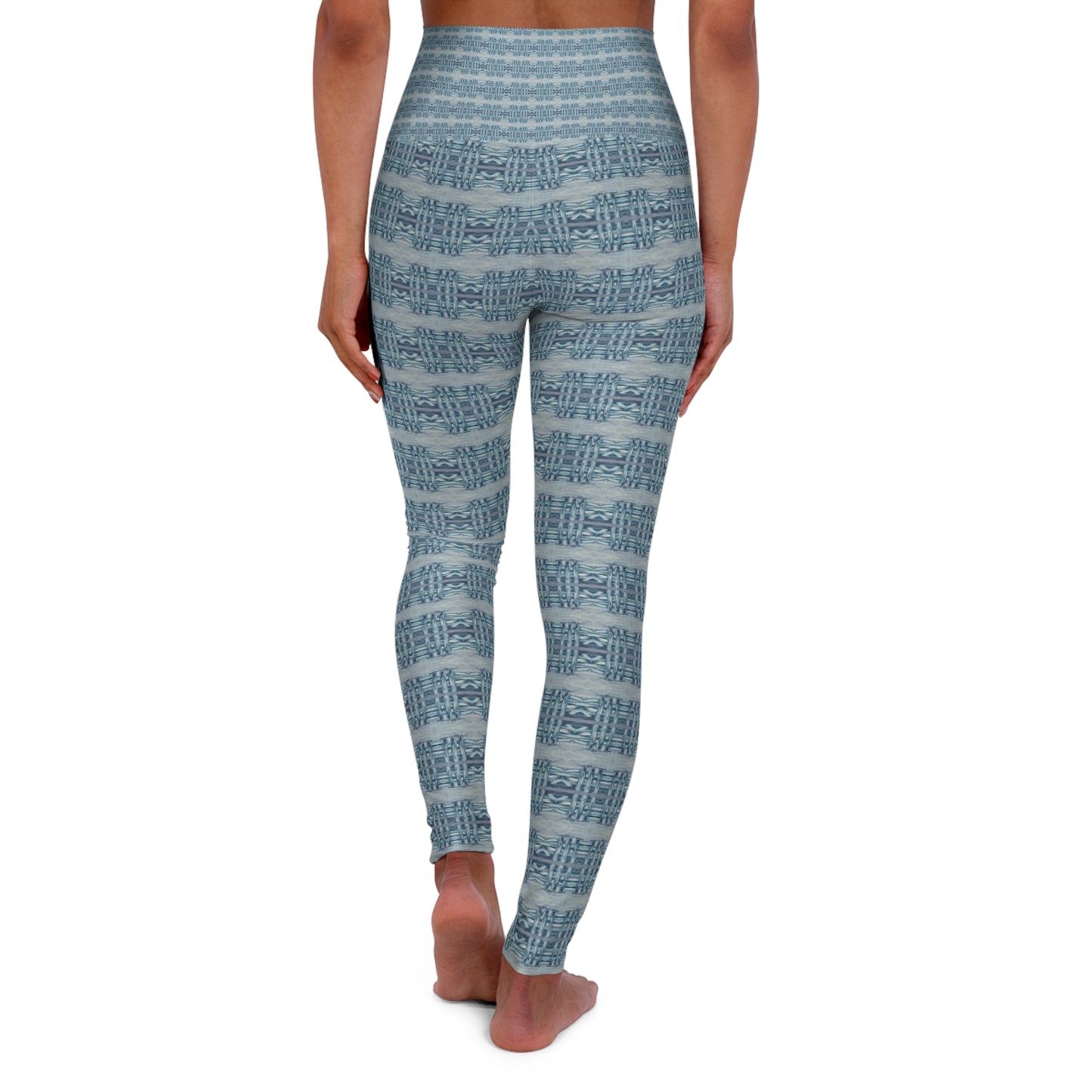 High Waisted Yoga Leggings - Basketweave pattern (TB/P7)
