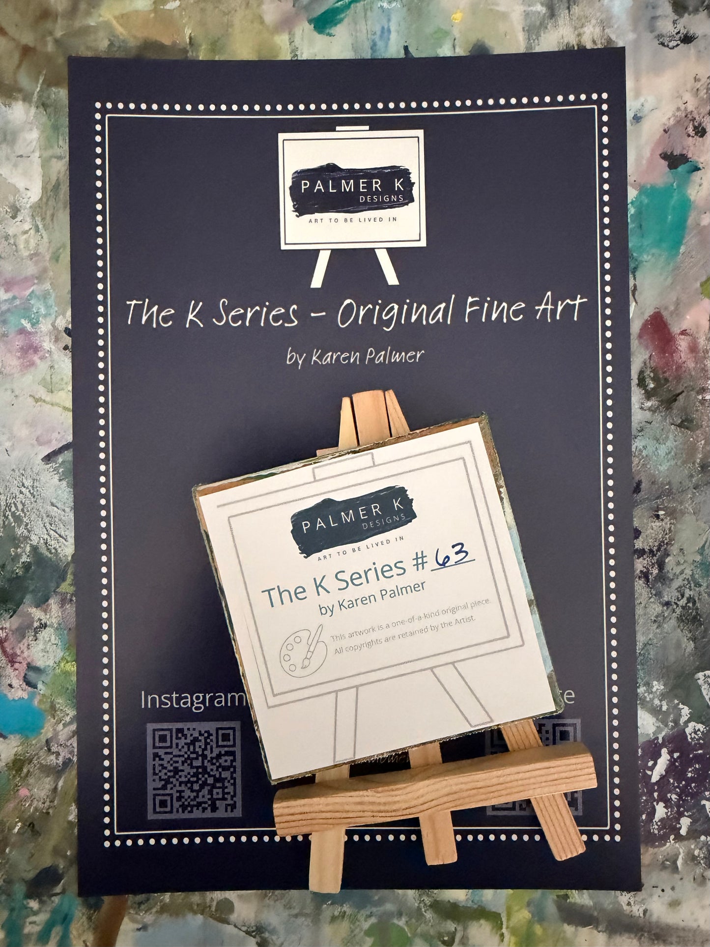 Original 3 x 3 Canvas Artwork #63 - ABSTRACT GUITAR