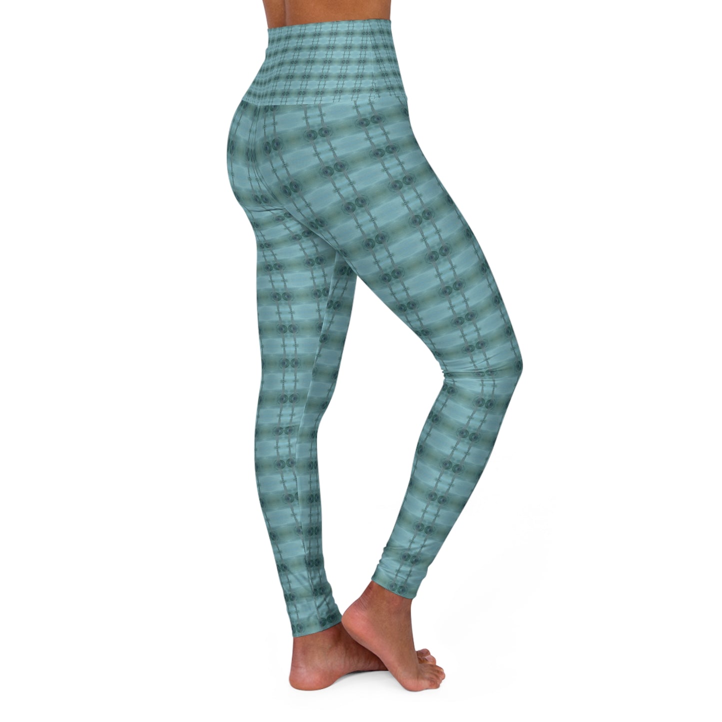 High Waisted Yoga Leggings - Mediteranean Tide (WTS/P3)