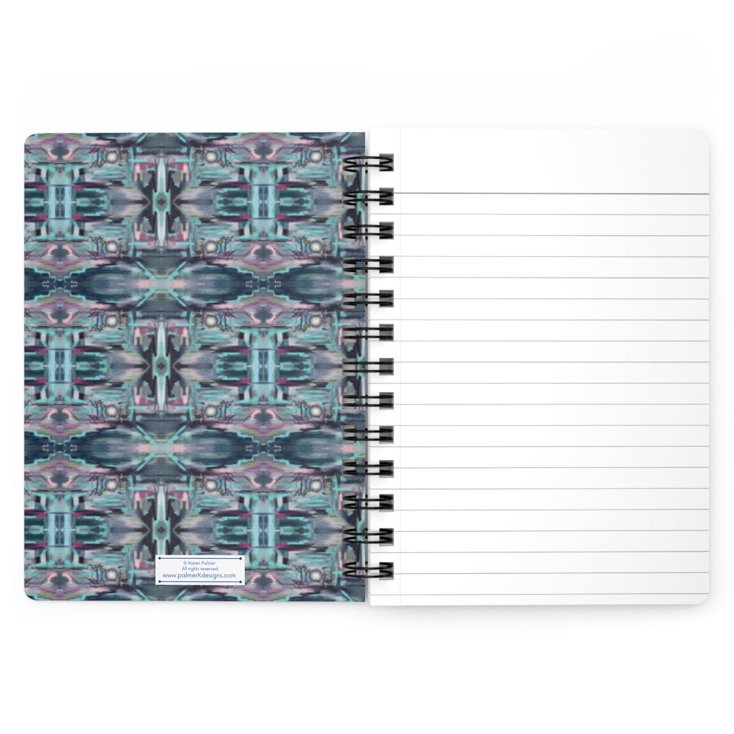 Rhythmic Notes from the Drum Kit! Write down your dreams in style in our spiral-bound journal featuring "Searchlight". Our notebooks feature a durable thick gloss laminated protective cover, with pattern repeat created from the original artwork on the inside front and back covers. Made in the USA! Journal comes in 5x7 size with 150 pages of lined paper with preforated eadge for easy tear removal! .: Front, back and inside cover print .: 150 lined pages (75 sheets) .: Glossy laminated cover