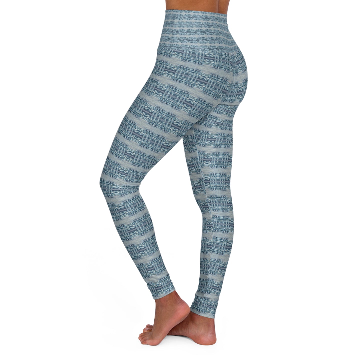 High Waisted Yoga Leggings - Basketweave pattern (TB/P7)