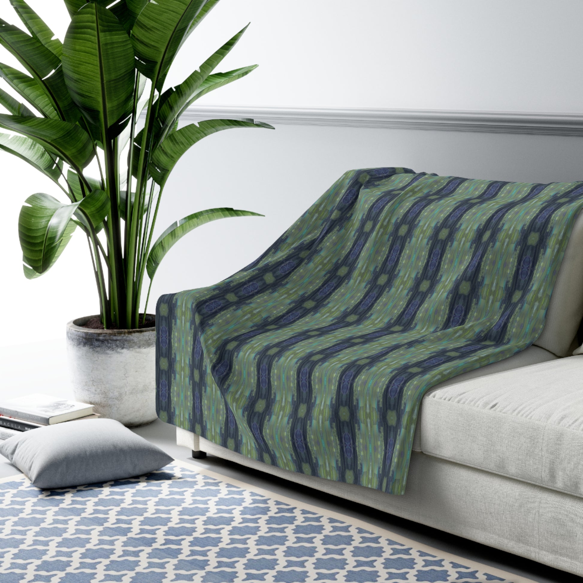 Unbelievably fluffy and warm - this high quality cozy fleece blanket is impossible to leave behind. The perfect size for snuggling on the couch, by the fireplace or at outdoor events.
.: Made with 100% polyester that's 1/8'' (3mm) thick for extra warmth and a feel that is supremely soft to the touch. 
.: All fleeces come with a one-sided print and a velvety, plush backside for extra coziness. 
.: Available in 2 sizes - 50 x 60 throw size and 60 x 80 twin bed size
