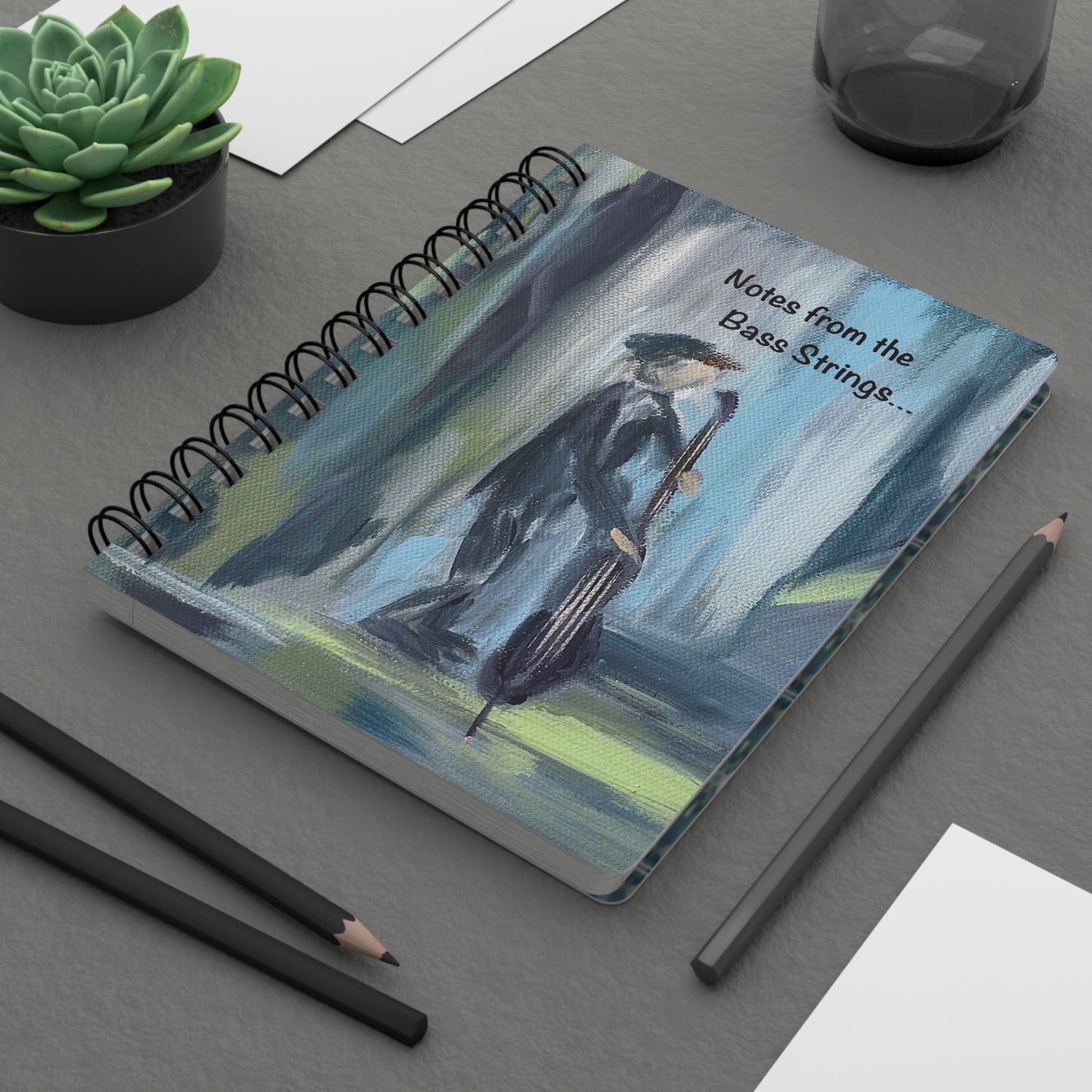 Spiral Bound Notebook: Notes from the Bass Strings - Double Bass Player