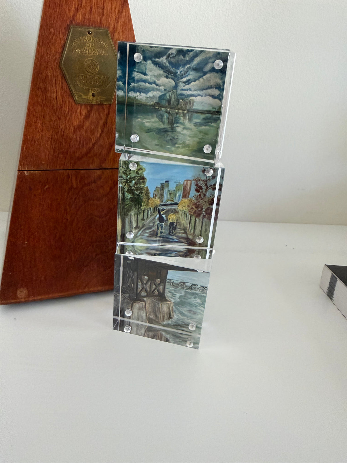 City Strings on the Bridge - 2x2 Acrylic Block Art Print | Mini Art Monday