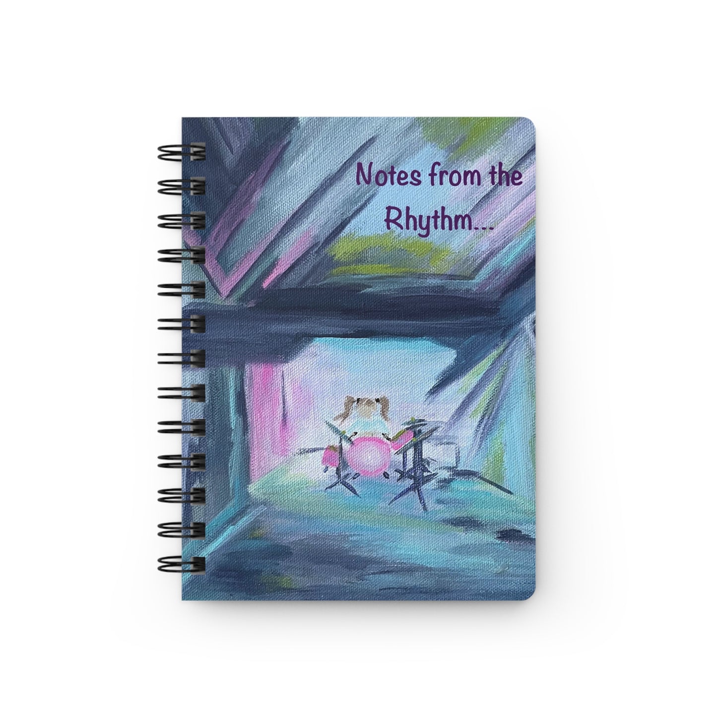 Spiral Bound Notebook: Notes from the Rhythm - Drummer at her kit