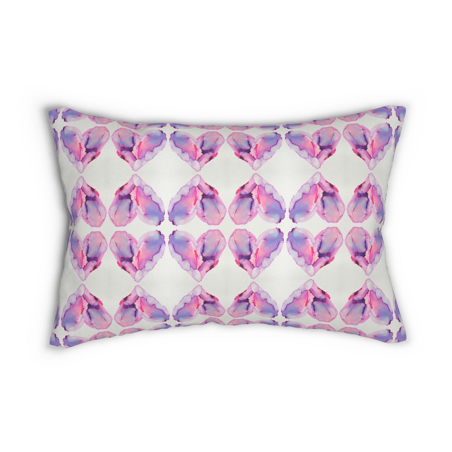 Velvet Lumbar Pillow - Pink Hearts (EH/P1)