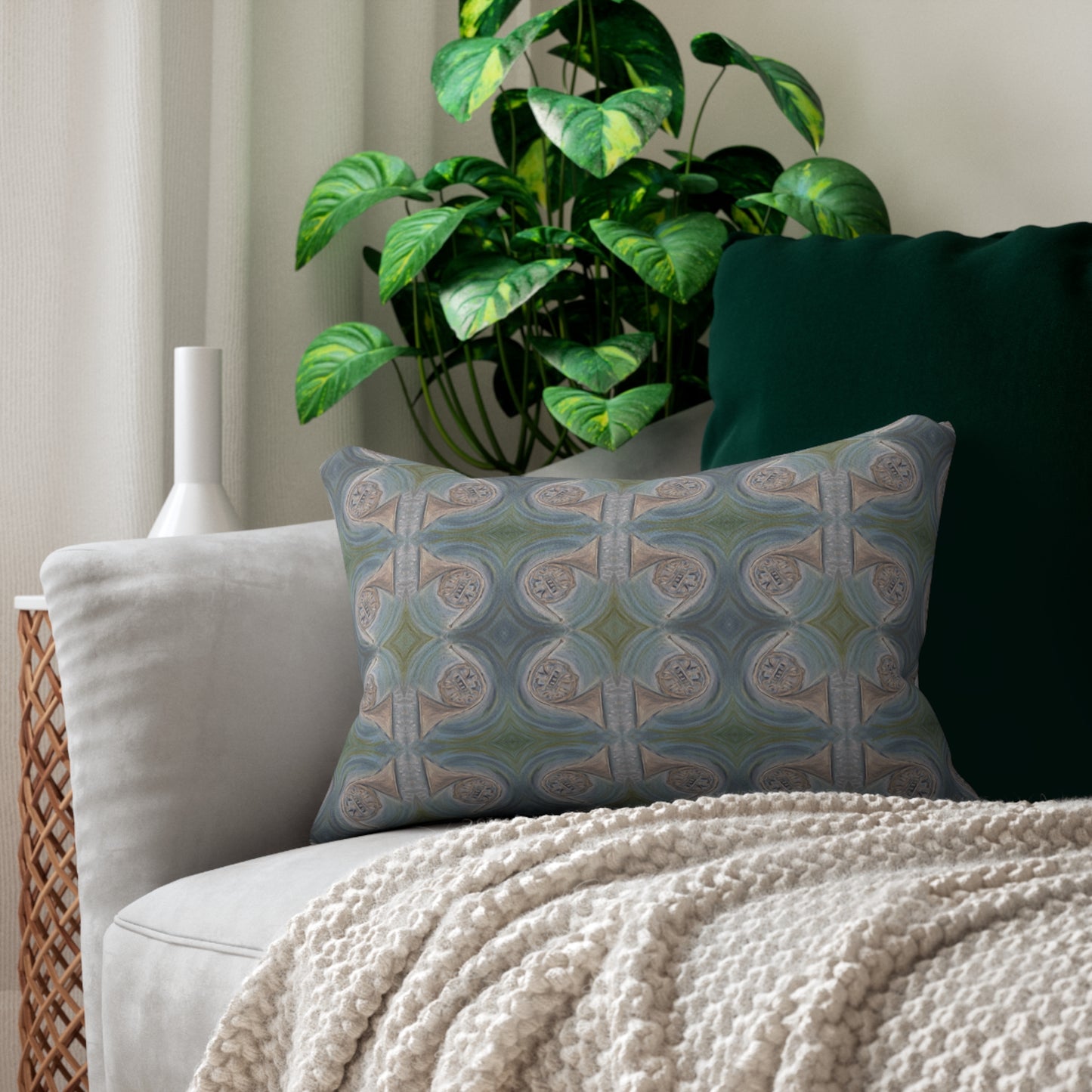 Velvet Lumbar Pillow - French Horns (FH/P1)