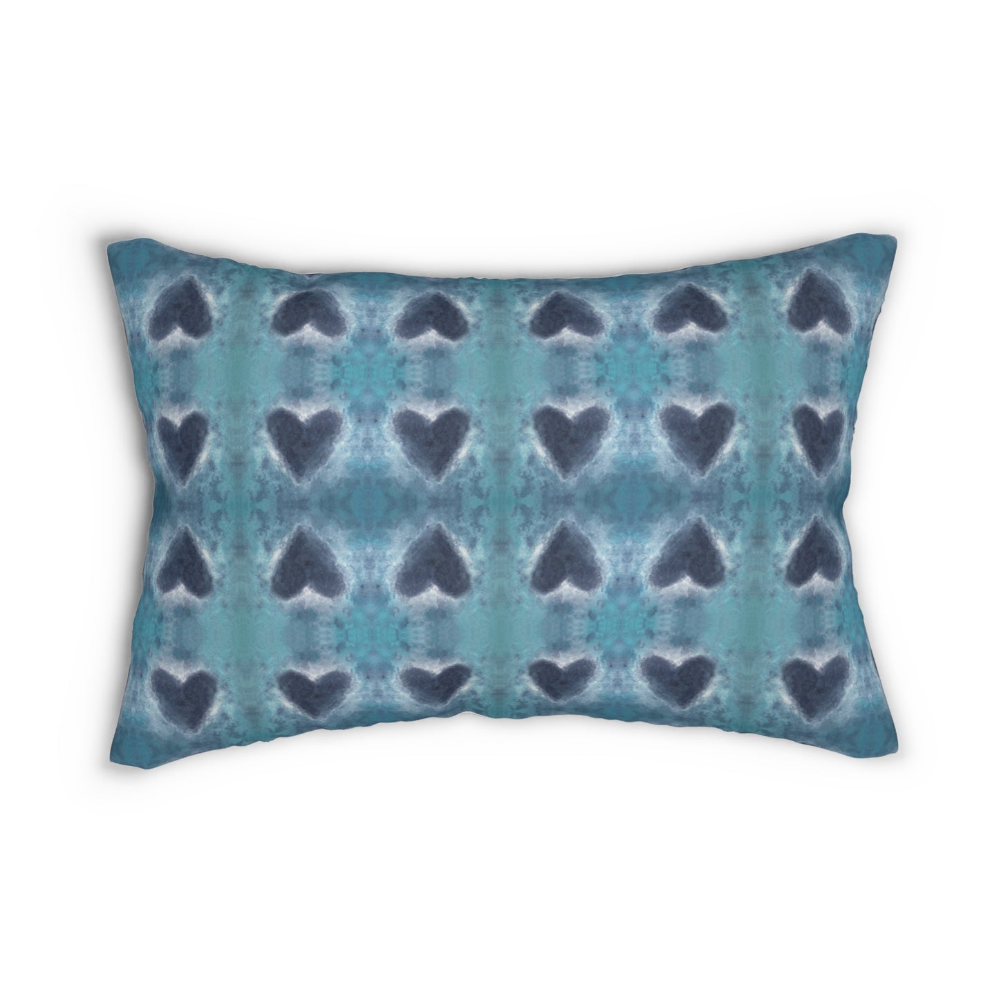 Velvet Lumbar Pillow - Midnight Blue Hearts (SS/P1)