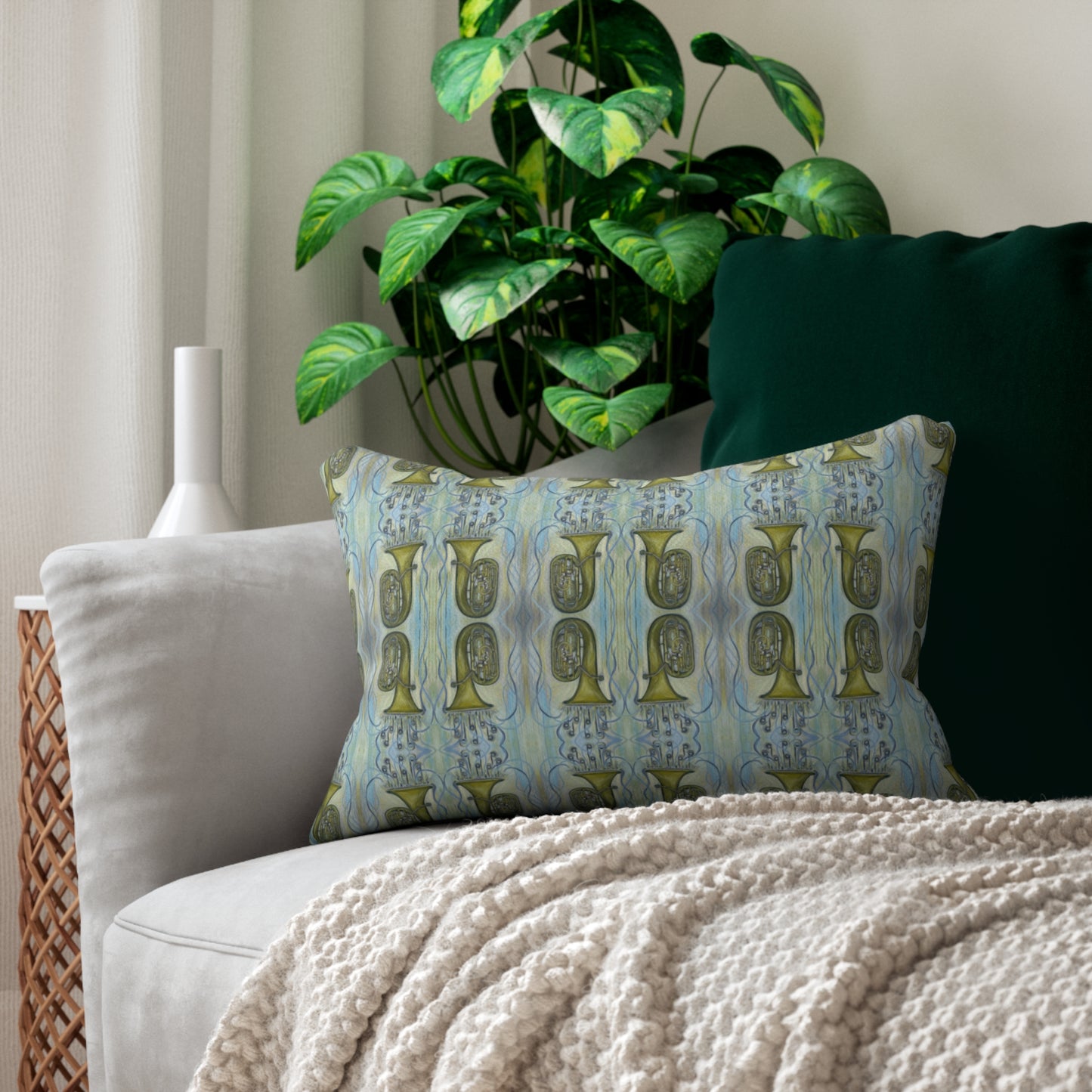 Velvet Lumbar Pillow - Tubas (TUBA/P1)