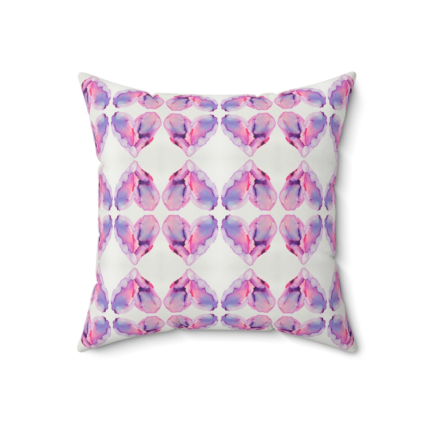 Velvet Square Pillow - Pink Hearts (EH/P1)