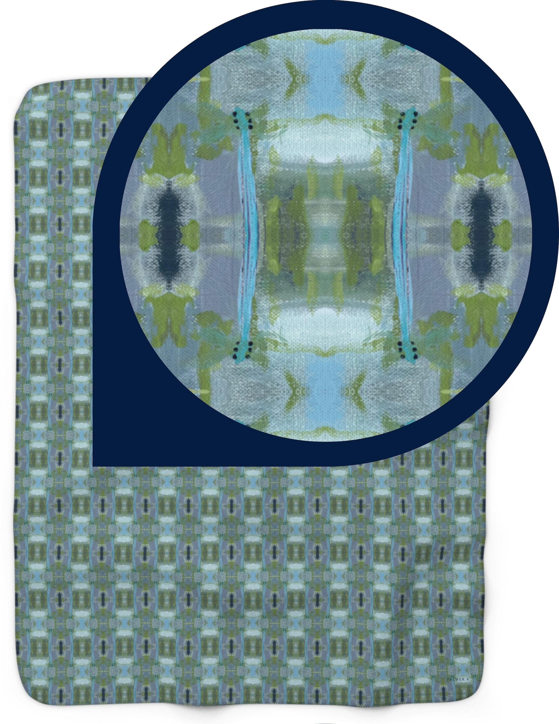Unbelievably fluffy and warm - our high quality cozy fleece blanket in blue and green geometric pattern  is impossible to leave behind. The perfect size for snuggling on the couch, by the fireplace or at outdoor events.
.: Made with 100% polyester that's 1/8'' (3mm) thick for extra warmth and a feel that is supremely soft to the touch. 
.: All fleeces come with a one-sided print and a velvety, plush backside for extra coziness. 
.: Available in 2 sizes - 50 x 60 throw size and 60 x 80 twin bed size