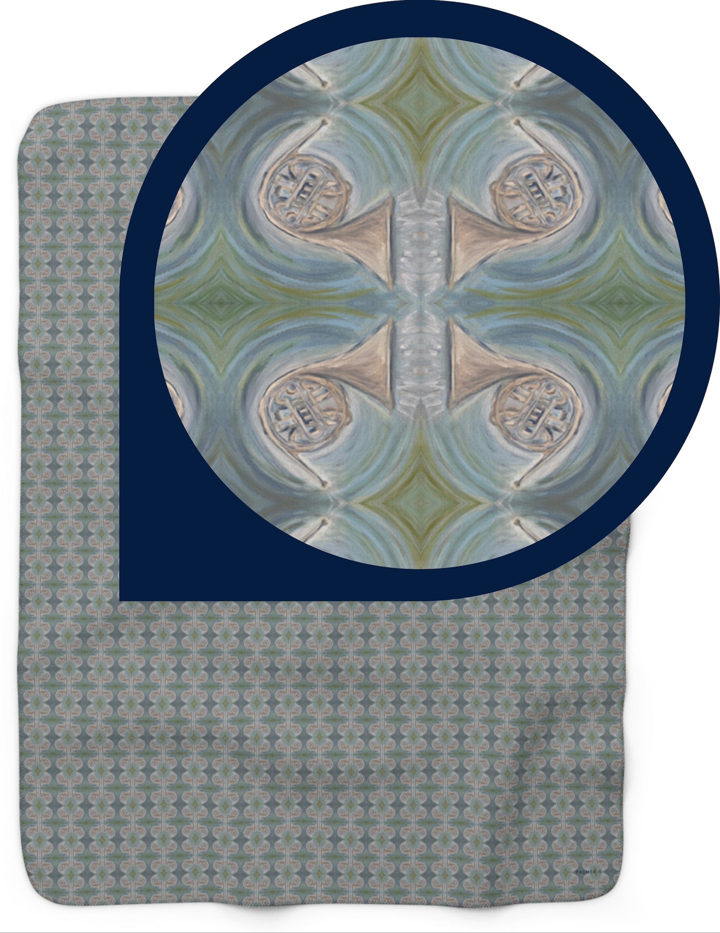 Sherpa Throw Blanket - French Horns (SF-FH)