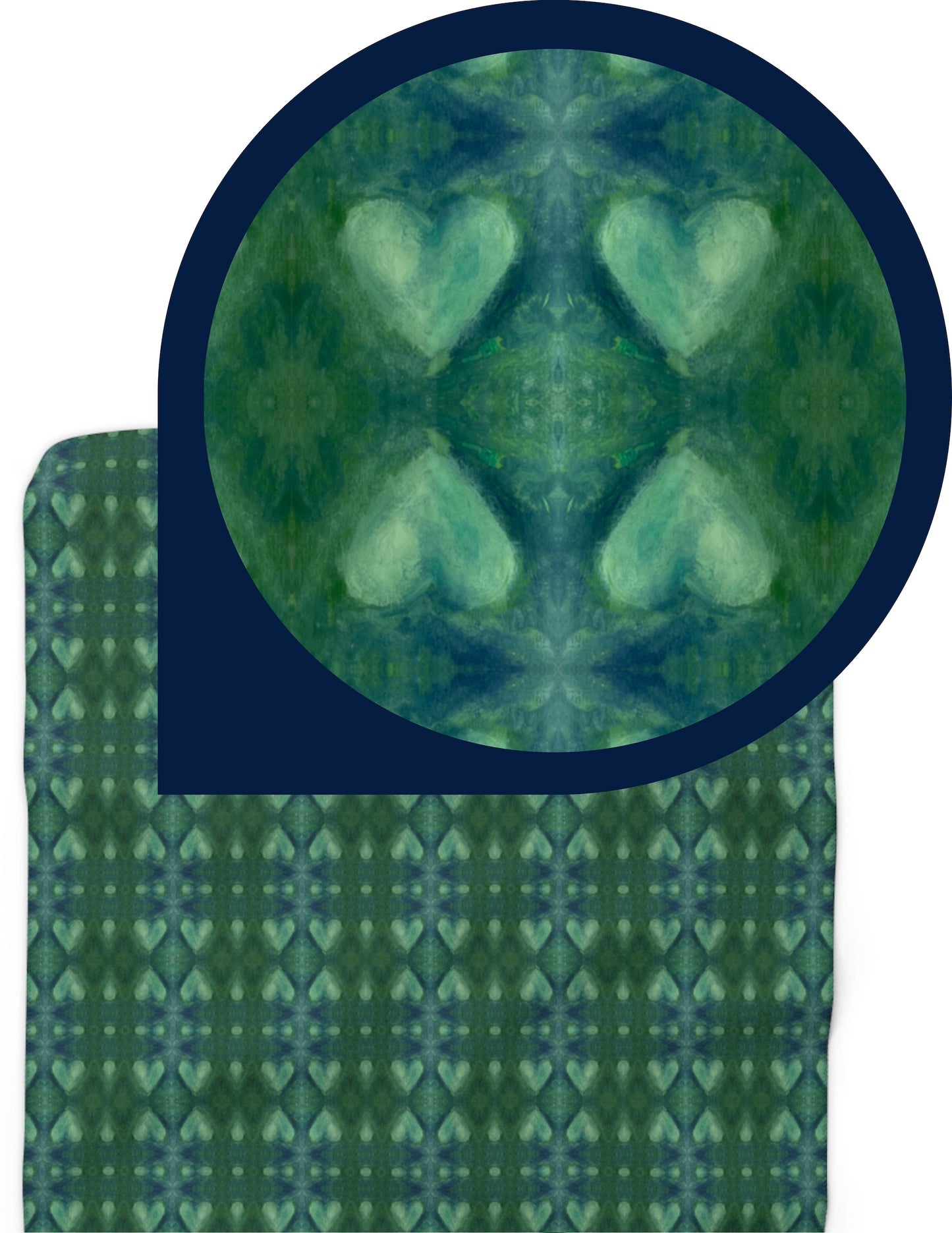 Sherpa Throw Blanket - Emerald Green Hearts (GE/P2A)