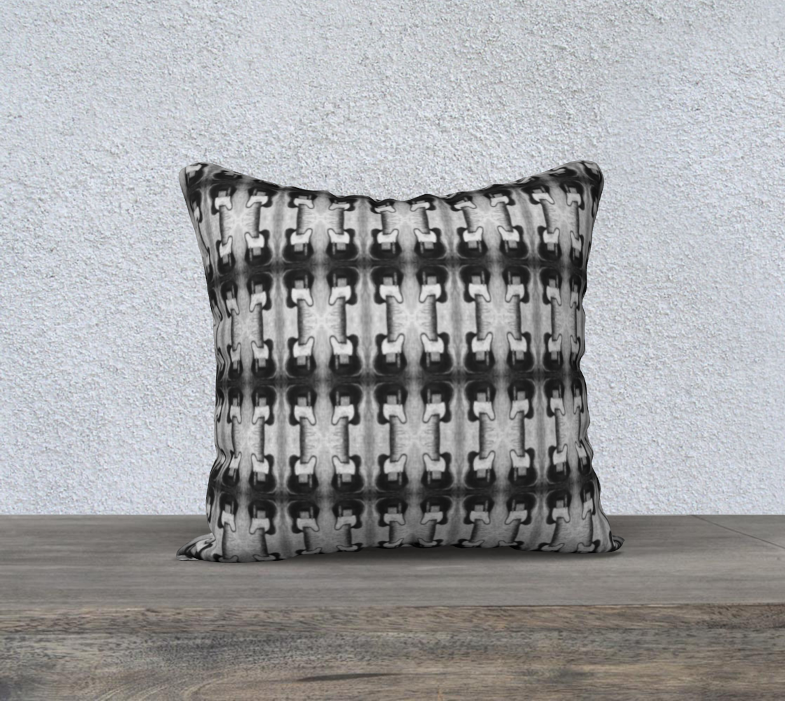 18 x 18 Pillow with Feather insert: Black and White telecaster guitars (PC18-OMB/BW)