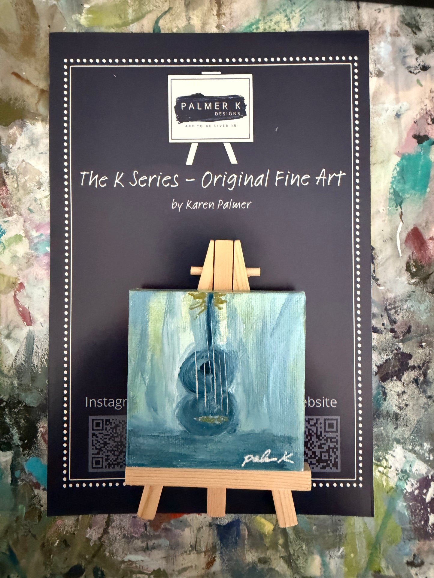 Original 3 x 3 Canvas Artwork #61 - ABSTRACT GUITAR