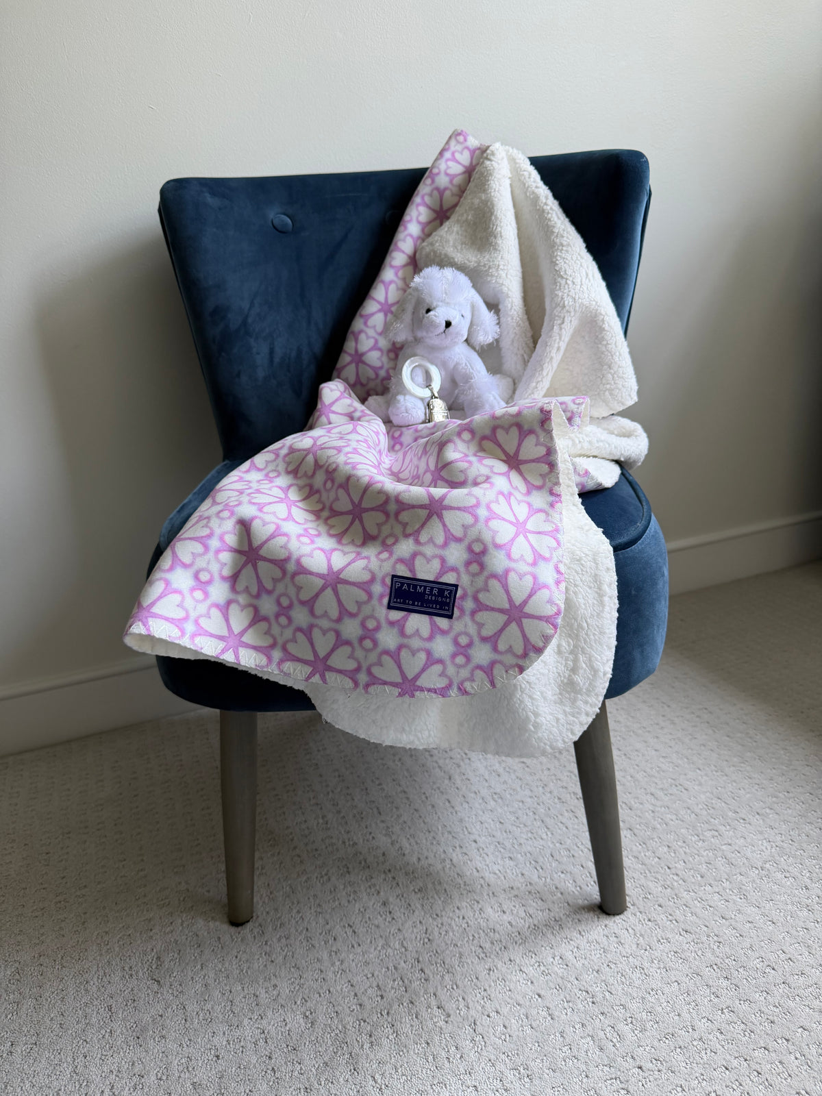 Infant / Toddler Sherpa Throw Blanket - Love Petals (OH/P8)