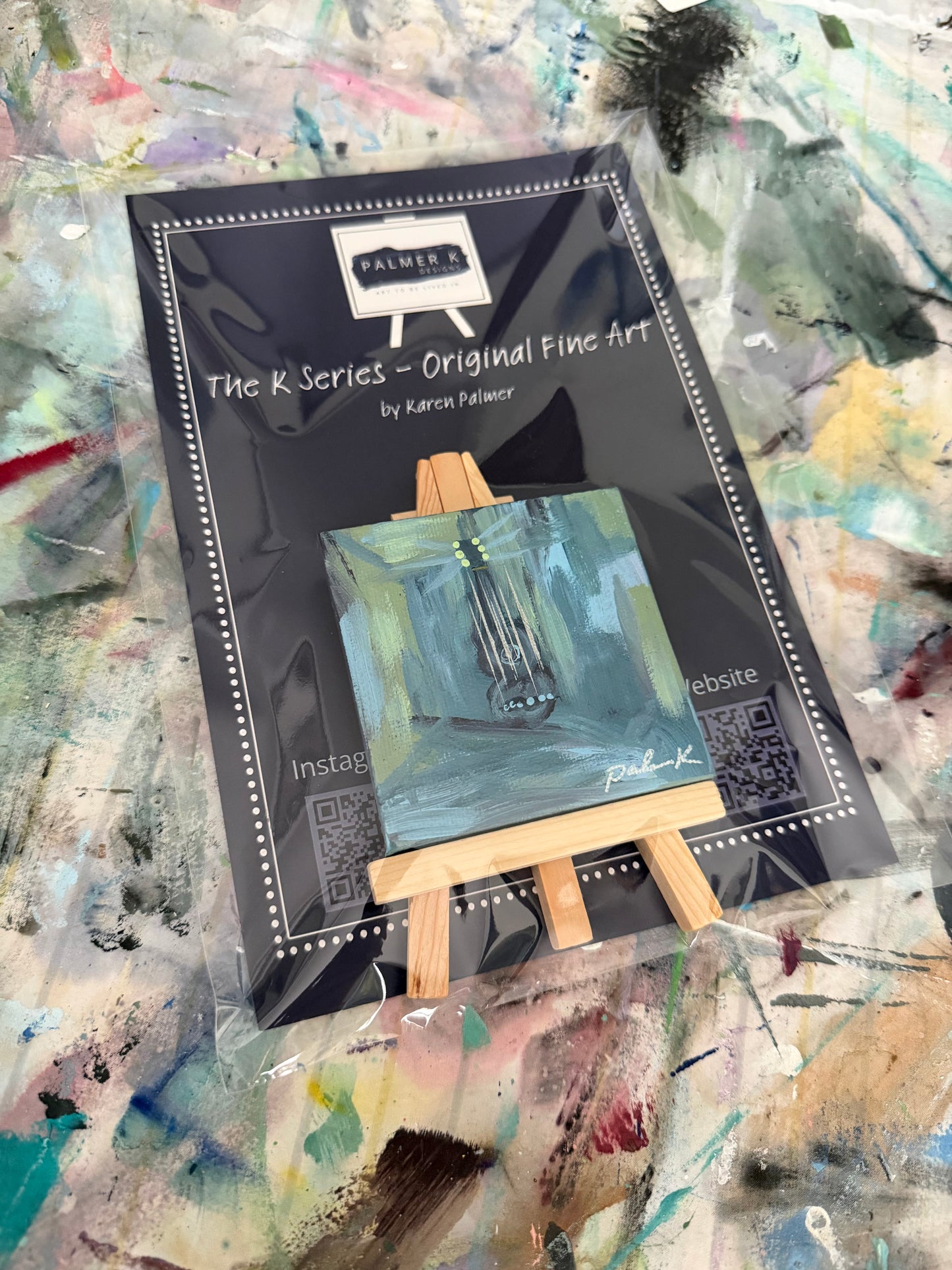 Original 3 x 3 Canvas Artwork #70 - ABSTRACT GUITAR