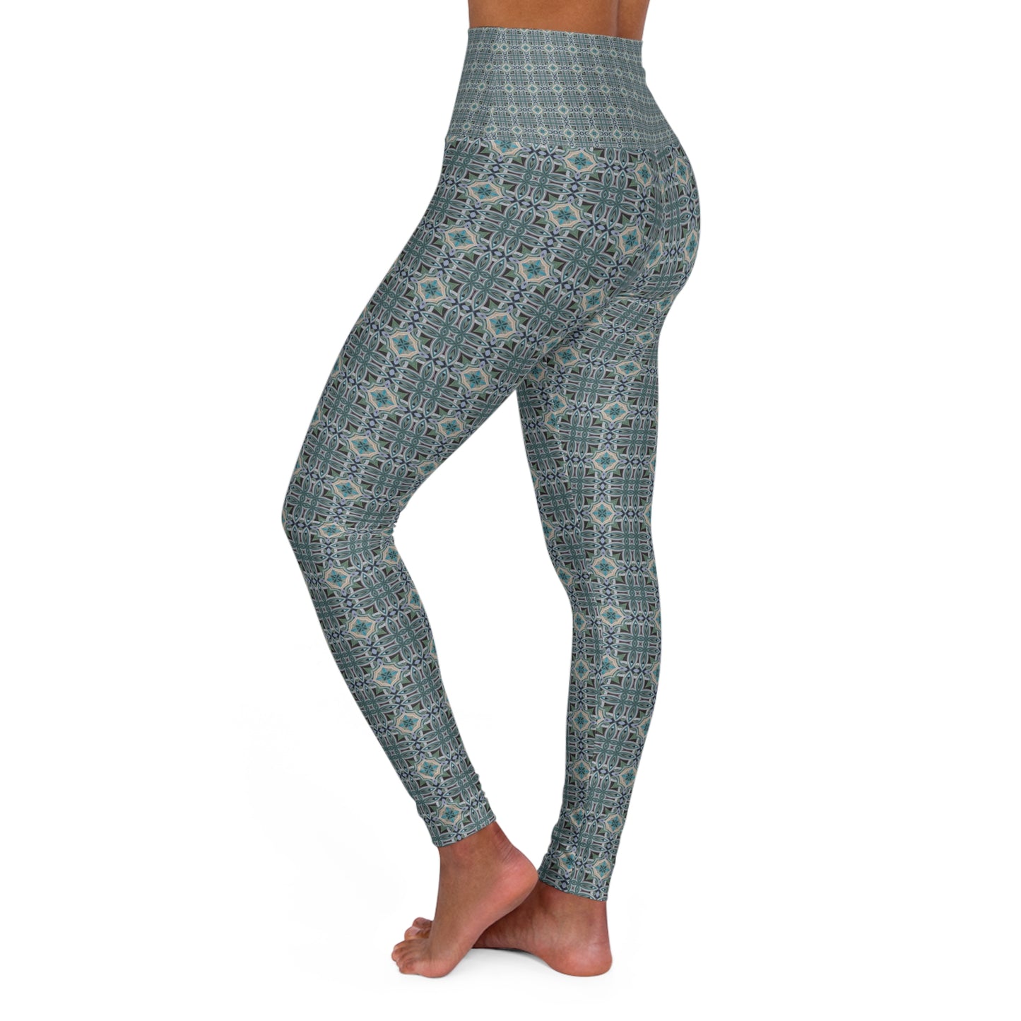 High Waisted Yoga Leggings - Compass Rose (RA/P20)
