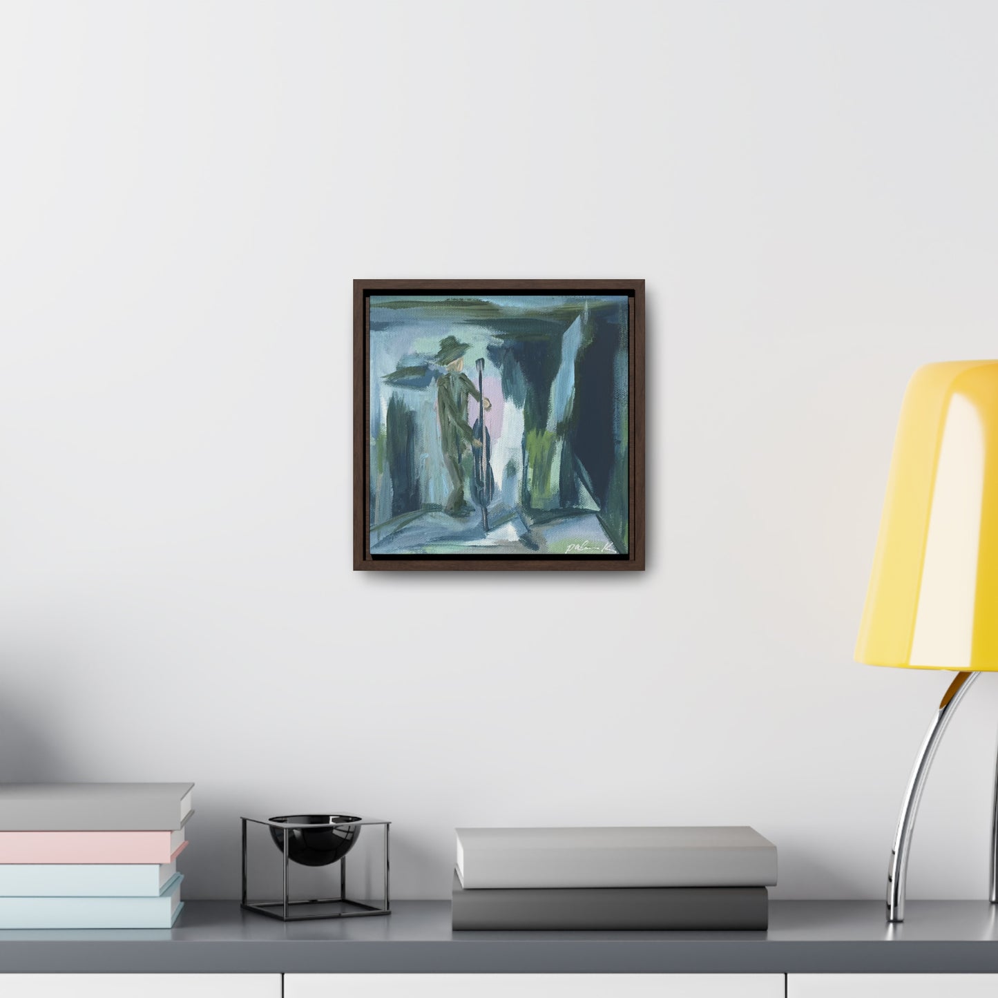 Gallery Canvas Wrap PRINT in solid wood float frame - Double Bass Player - "Soul Man" - (FCP-SM)