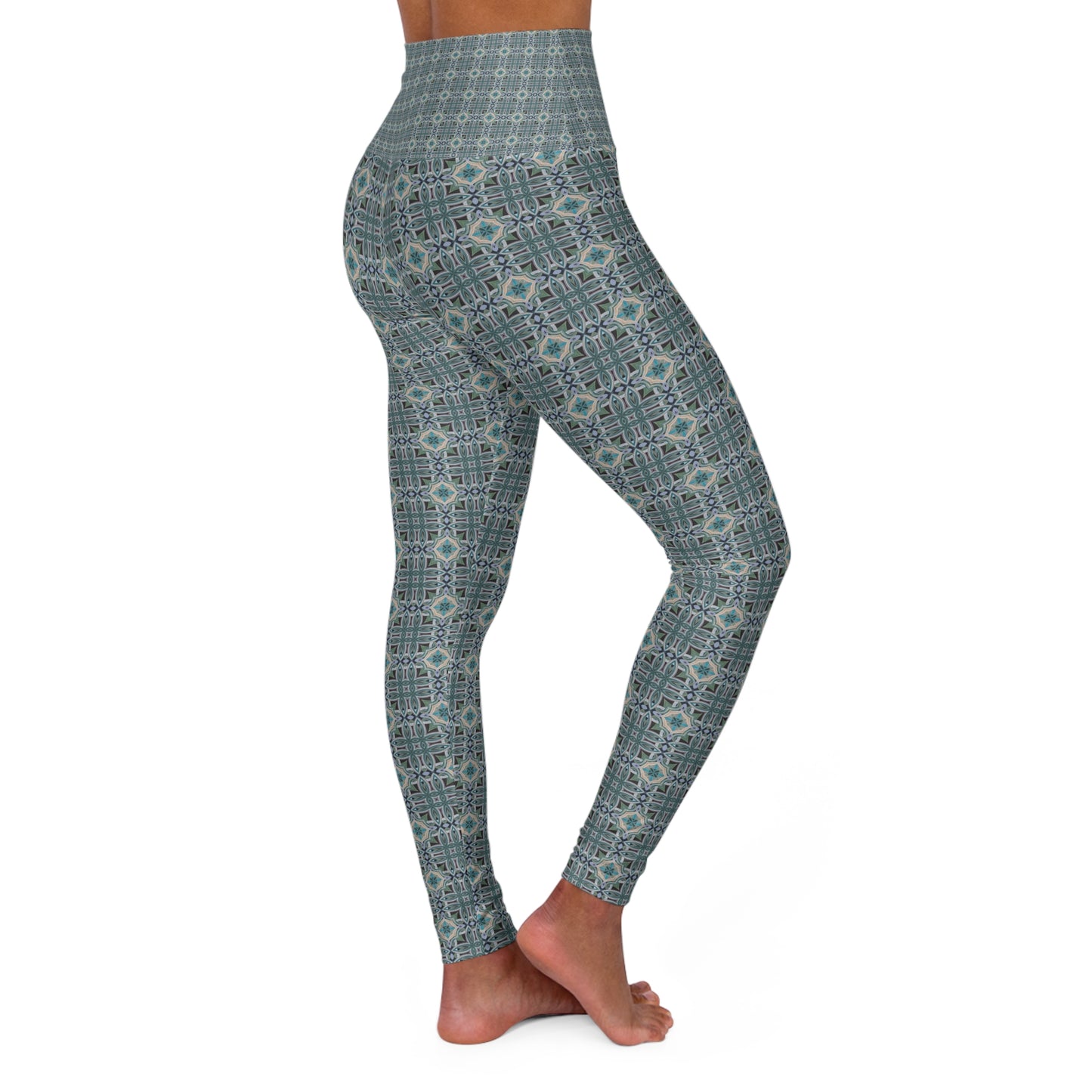 High Waisted Yoga Leggings - Compass Rose (RA/P20)
