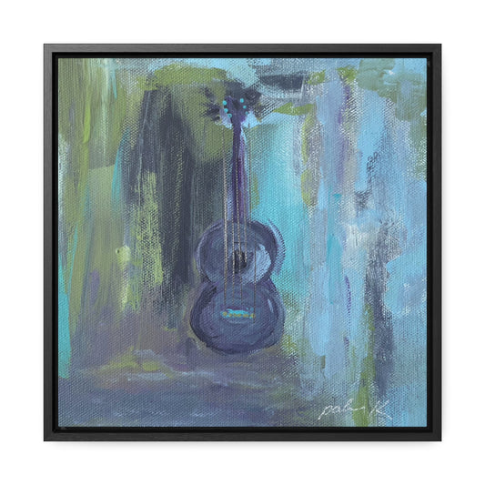 Gallery Canvas Wrap PRINT in solid wood float frame - Acoustic Guitar - "Angel from Montgomery" - (FCP-AFM)