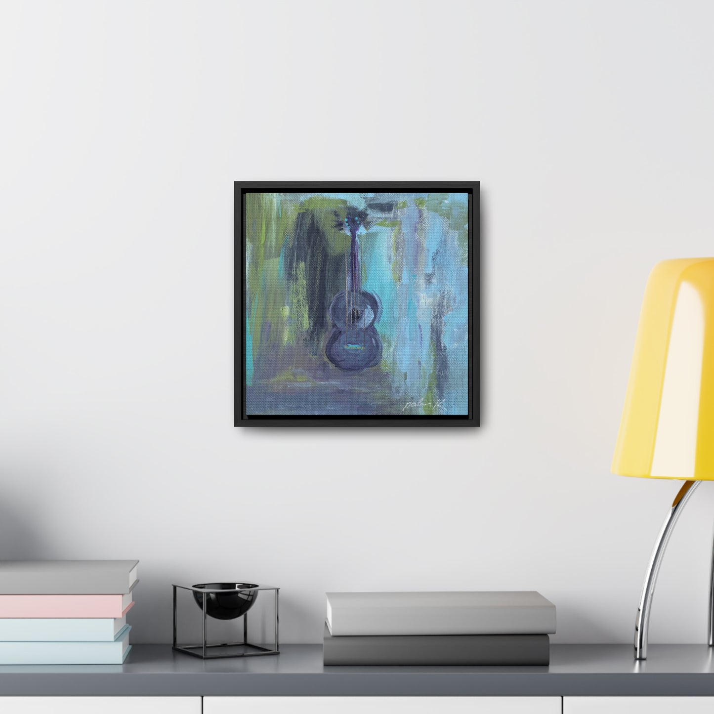 Gallery Canvas Wrap PRINT in solid wood float frame - Acoustic Guitar - "Angel from Montgomery" - (FCP-AFM)