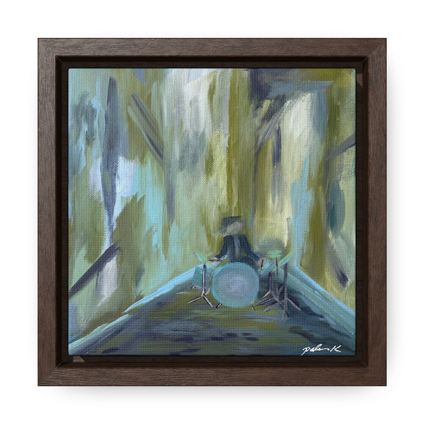 Gallery Canvas Wrap PRINT in solid wood float frame - Drummer - "Time Out" (FCP-TO)