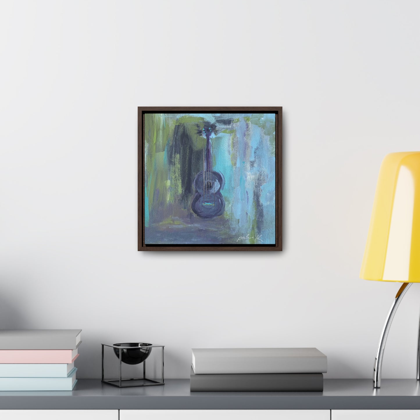 Gallery Canvas Wrap PRINT in solid wood float frame - Acoustic Guitar - "Angel from Montgomery" - (FCP-AFM)