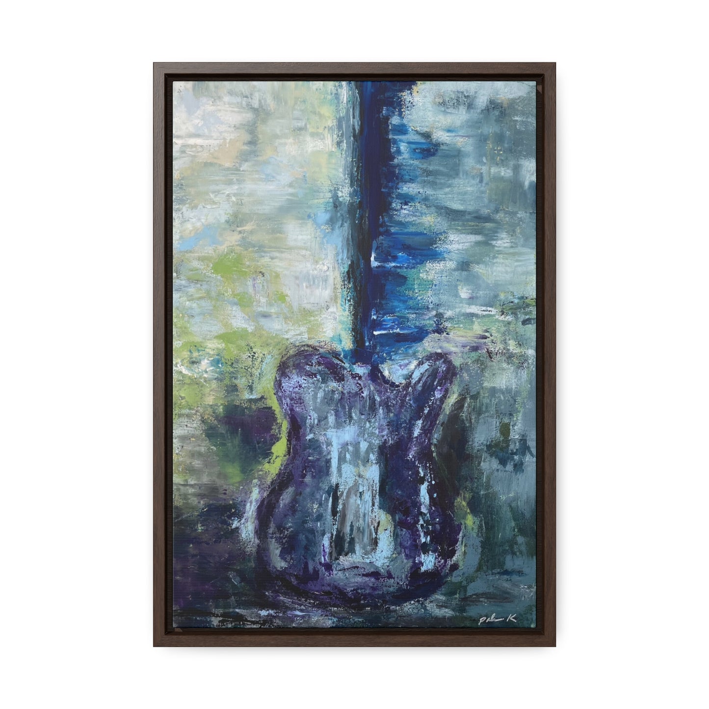 Gallery Canvas Wrap PRINT in wood Frame - Telecaster Guitar - "After Midnight" (FCP-AM)