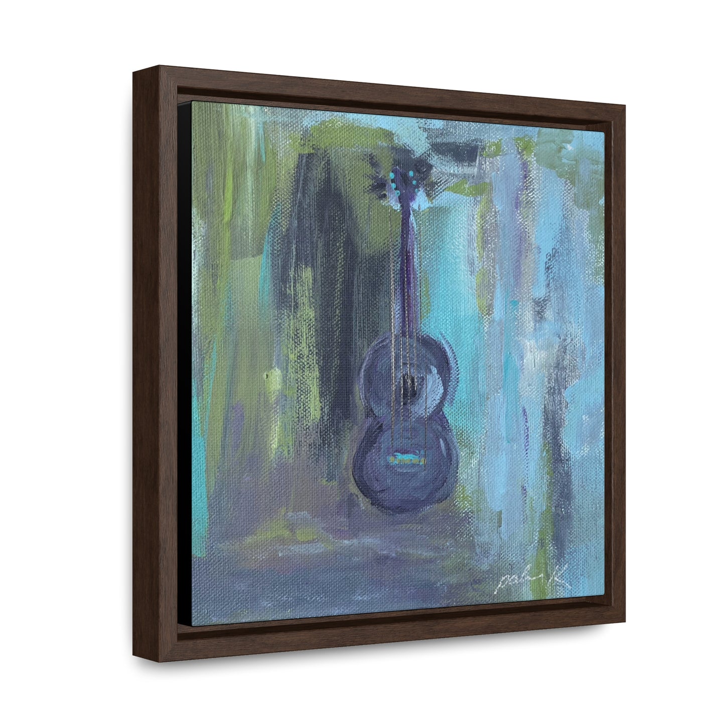 Gallery Canvas Wrap PRINT in solid wood float frame - Acoustic Guitar - "Angel from Montgomery" - (FCP-AFM)