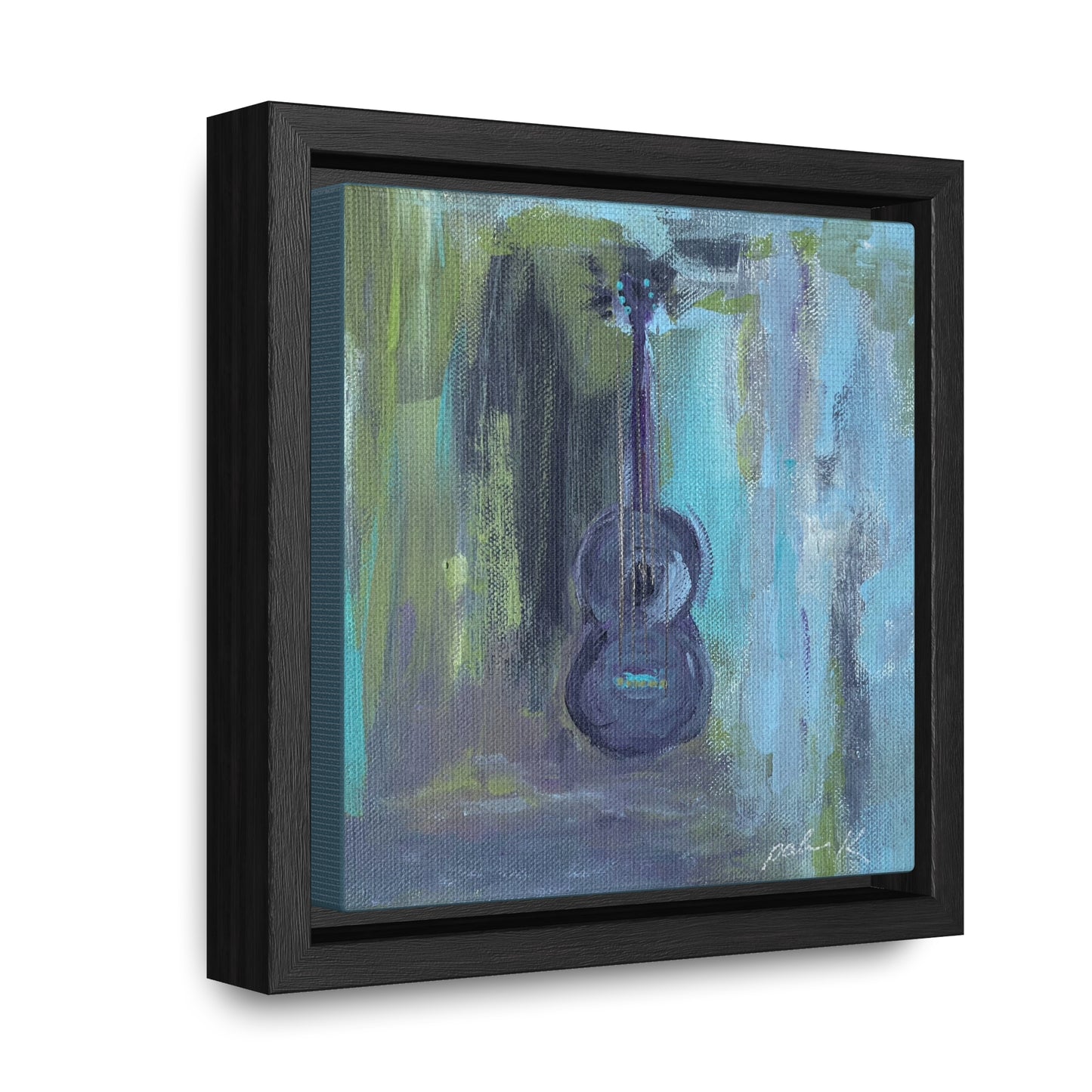 Gallery Canvas Wrap PRINT in solid wood float frame - Acoustic Guitar - "Angel from Montgomery" - (FCP-AFM)