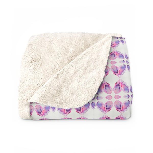 Sherpa Fleece Blanket - Pink Hearts (EH/P1A)