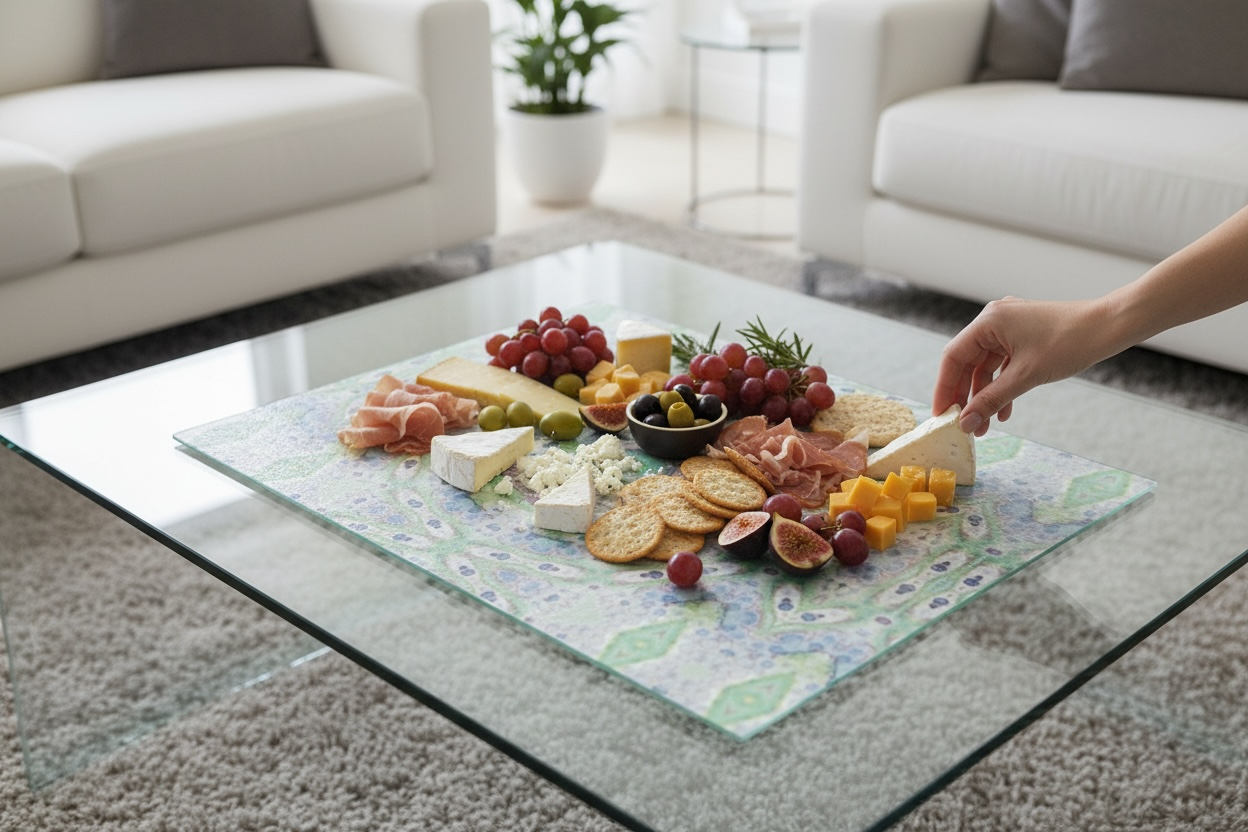 Textured Glass Charcuterie and Cutting Board - Seraphic Garden (OG/P17A)