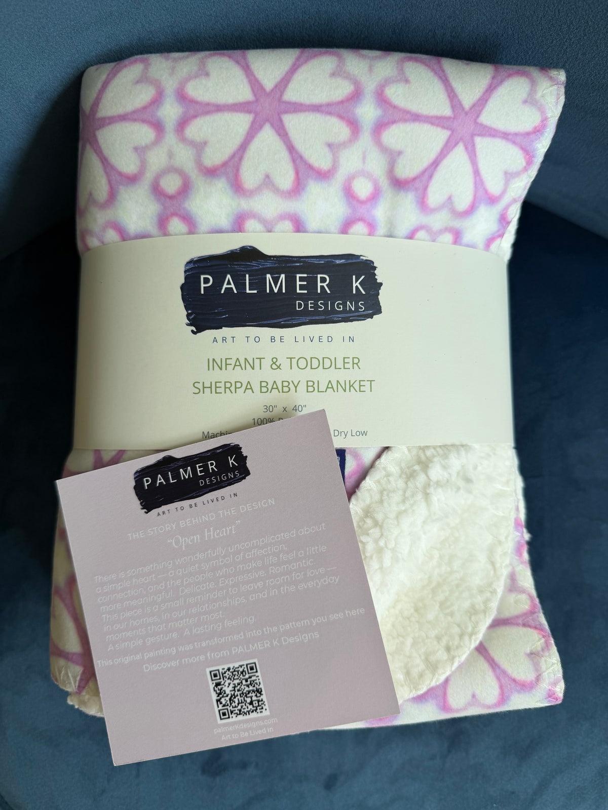 Infant / Toddler Sherpa Throw Blanket - Love Petals (OH/P8)