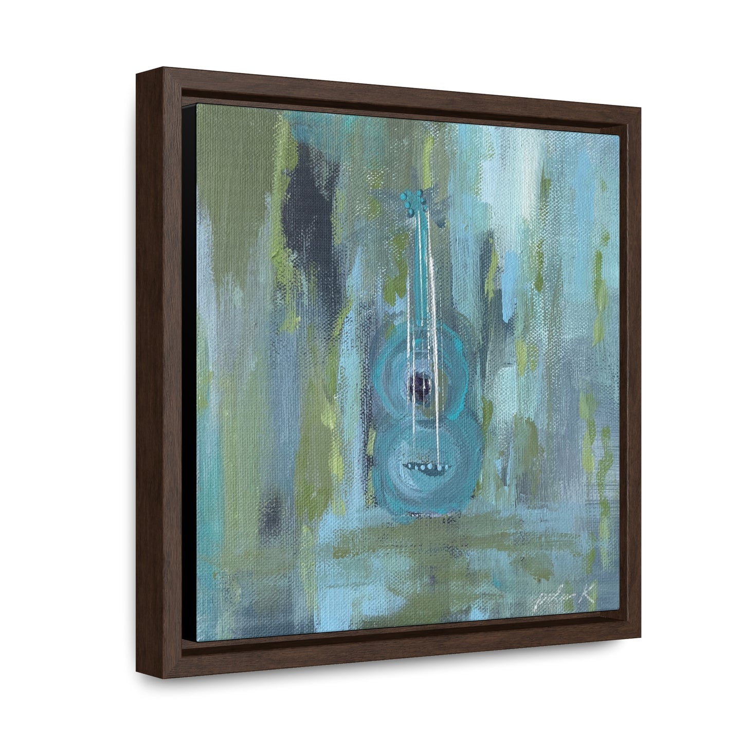 Gallery Canvas Wrap PRINT in solid wood float frame - Acoustic Guitar - "Forever in Blue Jeans" - (FCP-FBJ)