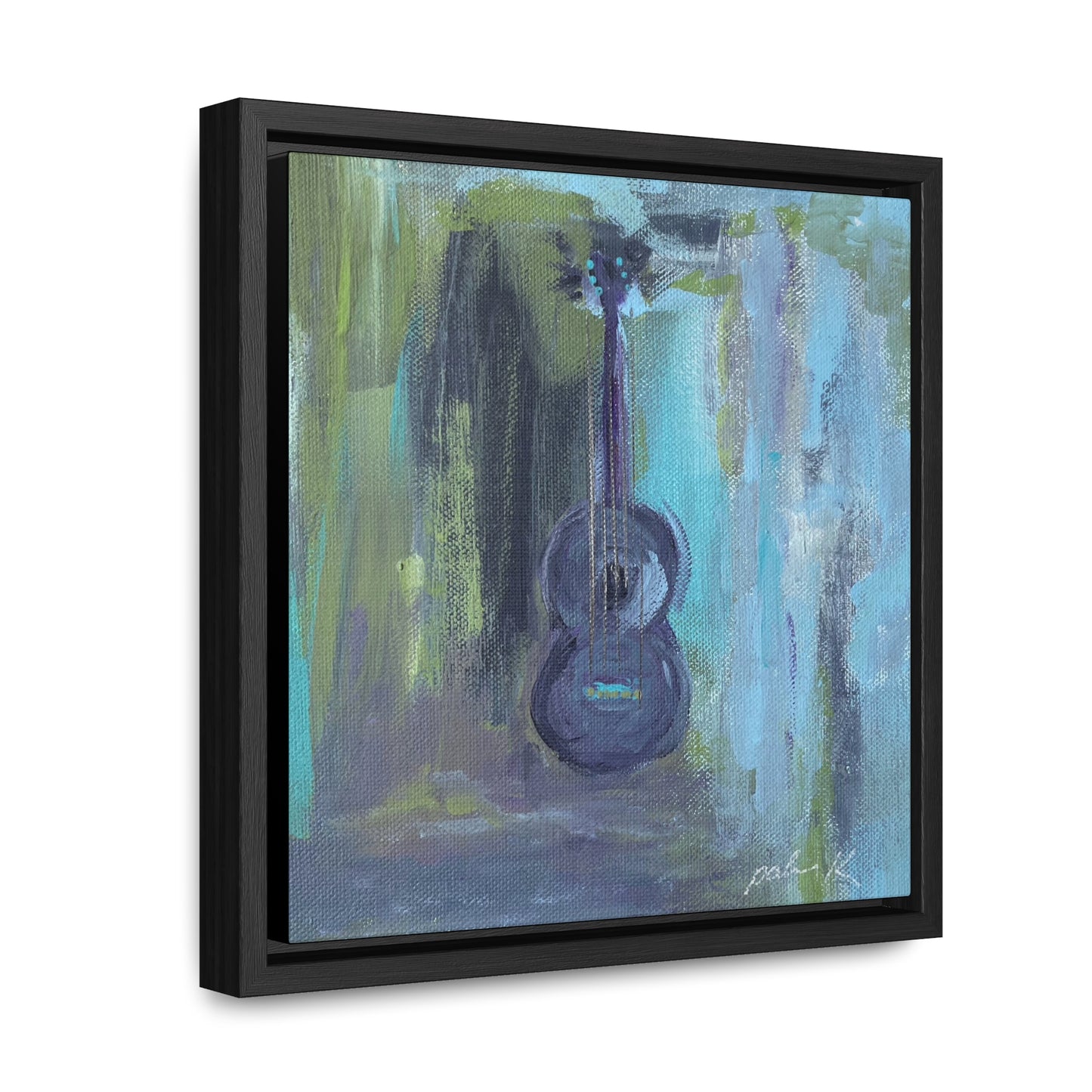 Gallery Canvas Wrap PRINT in solid wood float frame - Acoustic Guitar - "Angel from Montgomery" - (FCP-AFM)