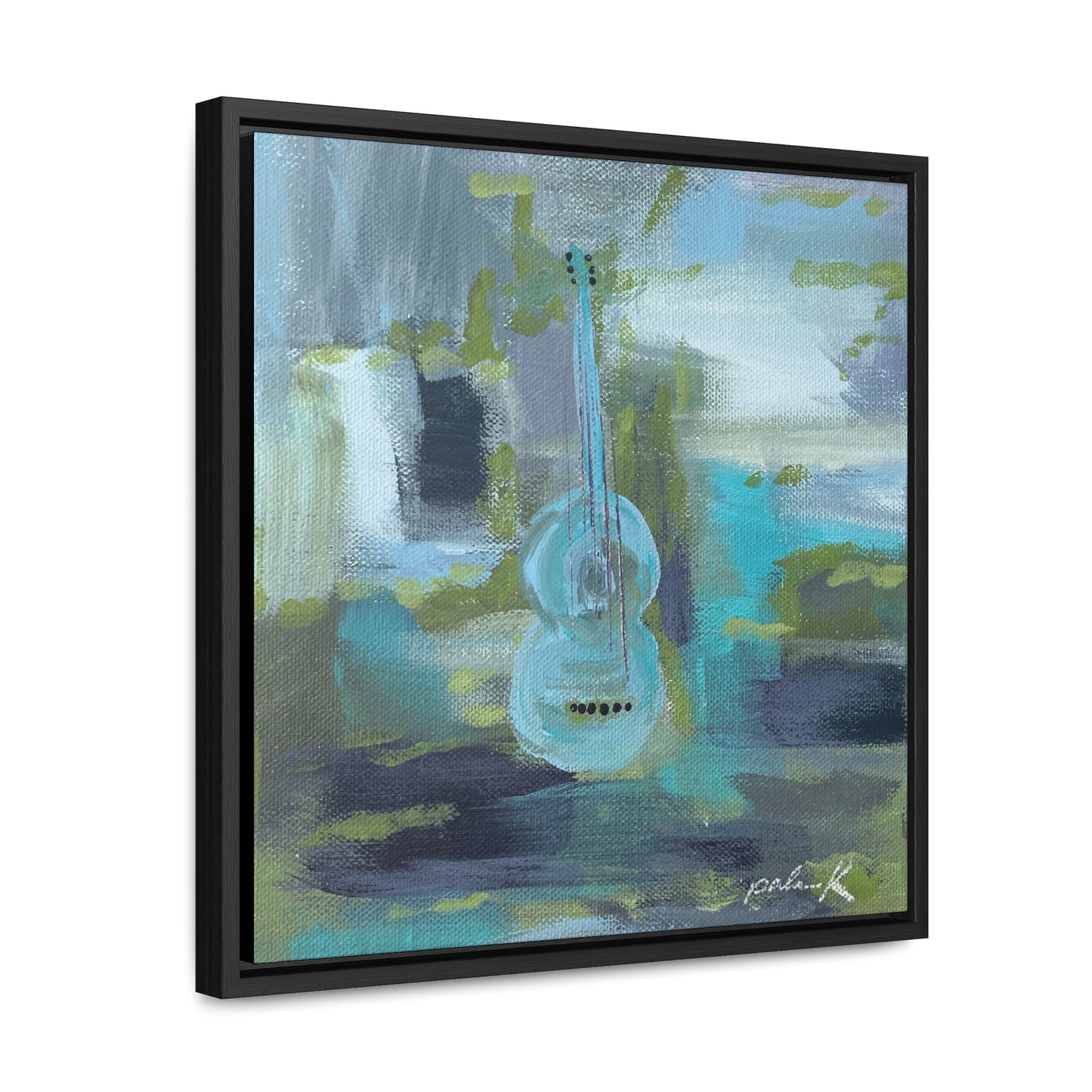 Gallery Canvas Wrap PRINT with solid wood float frame - "Angel in Blue Jeans" - (FCP-ABJ)