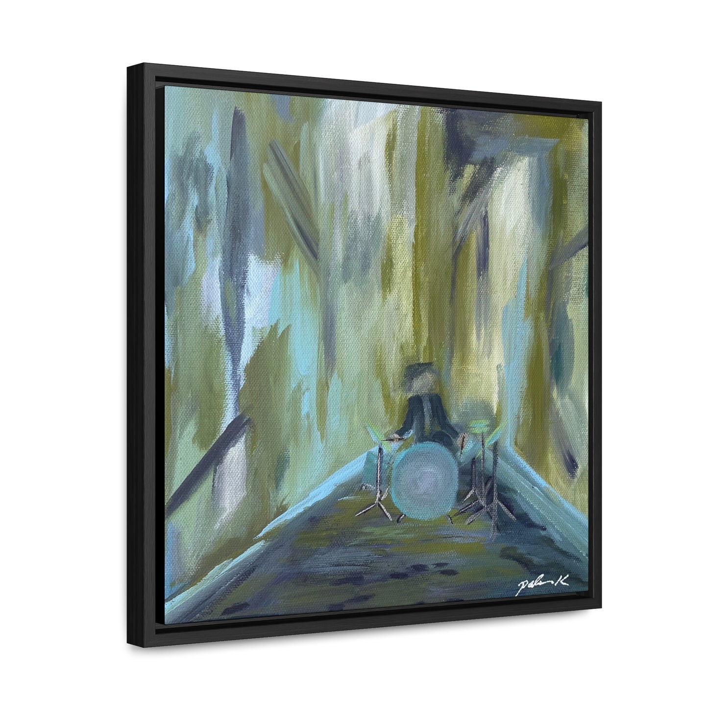 Gallery Canvas Wrap PRINT in solid wood float frame - Drummer - "Time Out" (FCP-TO)